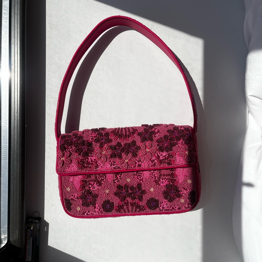 STAUD Tommy Beaded Bag Blossom Garden Party